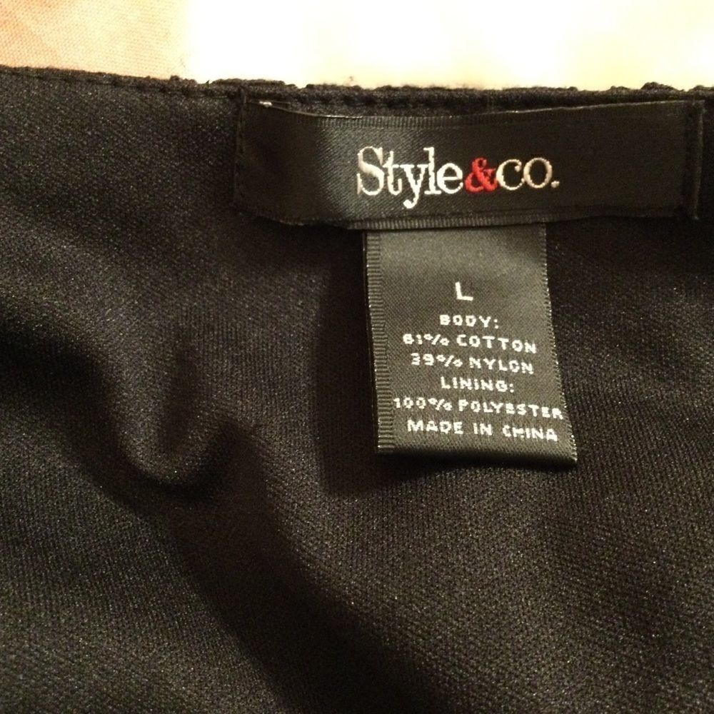 NWOT Style & Co. Line Black Lace Zippered Top Sz L - Picture 8 of 9